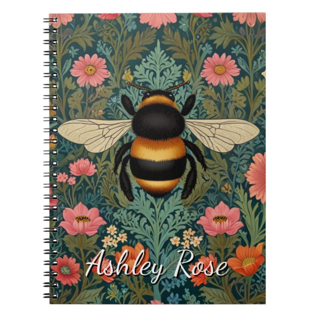 Elegante Boho-Retro-Hummel-Frühlingsblumen  Notizblock (Vorderseite)
