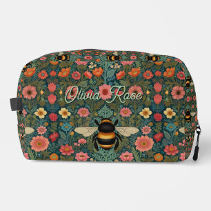 Elegante Boho-Retro-Hummel-Frühlingsblumen  Waschbeutel