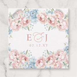 Elegante Boho Summer Blush Blumenhochzeit Geschenkanhänger
