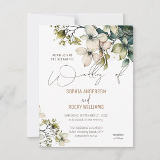 Elegante Boho Süße Wildblumen Florale Hochzeitskar Dankeskarte