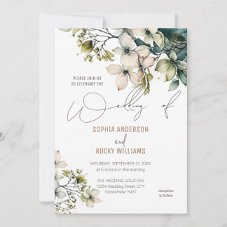 Elegante Boho Süße Wildblumen Florale Hochzeitskar Dankeskarte
