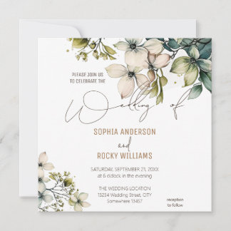 Elegante Boho Süße Wildblumen Florale Hochzeitskar Karte