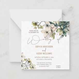 Elegante Boho Süße Wildblumen Florale Hochzeitskar Mitteilungskarte