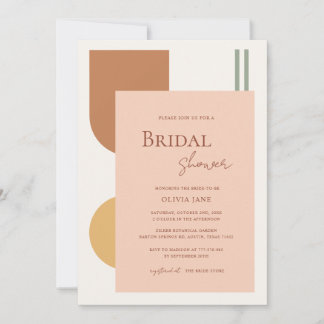 Elegante Boho-Terrakotta-Bögen Retro-Brautparty Einladung