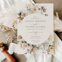 Elegante Boho Vintage Blumen Botanische Hochzeit