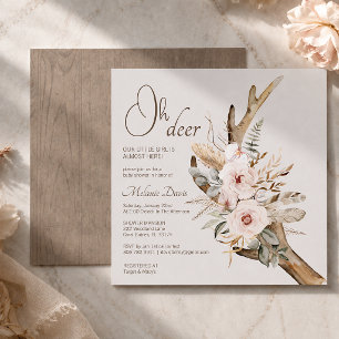 Elegante Boho-Wald-Baby-Party-Einladung – Wasser Einladung