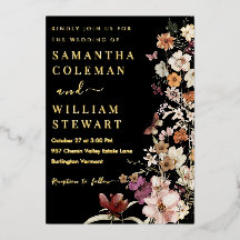 Elegante Boho Wildblume Black Rustic Wedding