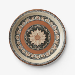 Elegante Boho Wildblume Blumenmuster Keramik Wed Pappteller