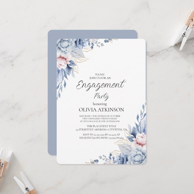 Elegante Boho-Wildblume Einladung (Vorderseite/Rückseite Beispiel)