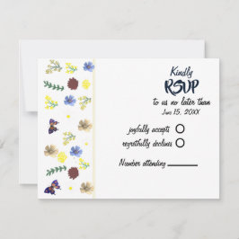 Elegante Boho Wildblume White RSVP Card Karte