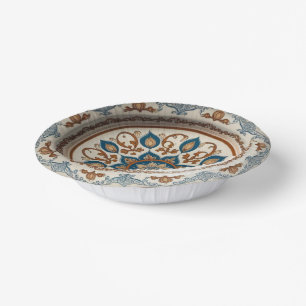 Elegante Boho-Wildblumen-Blumenmuster-Keramik-Hoch Pappteller