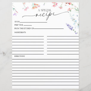Elegante Boho-Wildblumen    Rezeptkarten