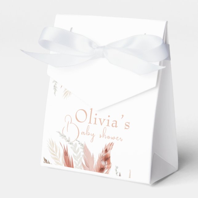 Elegante BohoPampas-Gras-Babydusche Geschenkschachtel (Vorderseite)