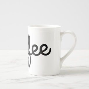 Elegante Bone-China-Kaffeetasse - Minimalistische Prozellantasse