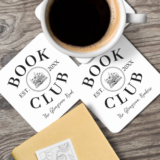 Elegante Book Club Mitglieder Personalisiertes Ges Rechteckiger Pappuntersetzer (Von Creator hochgeladen)