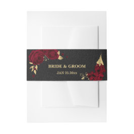 Elegante bordeauxfarbene Blume Einladungsbanderole