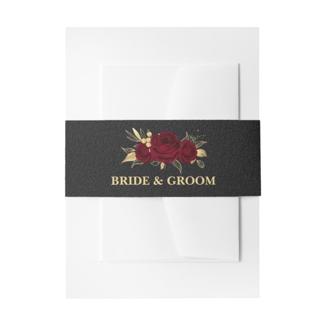 Elegante bordeauxfarbene Blume Einladungsbanderole (Vorderseite Beispiel)
