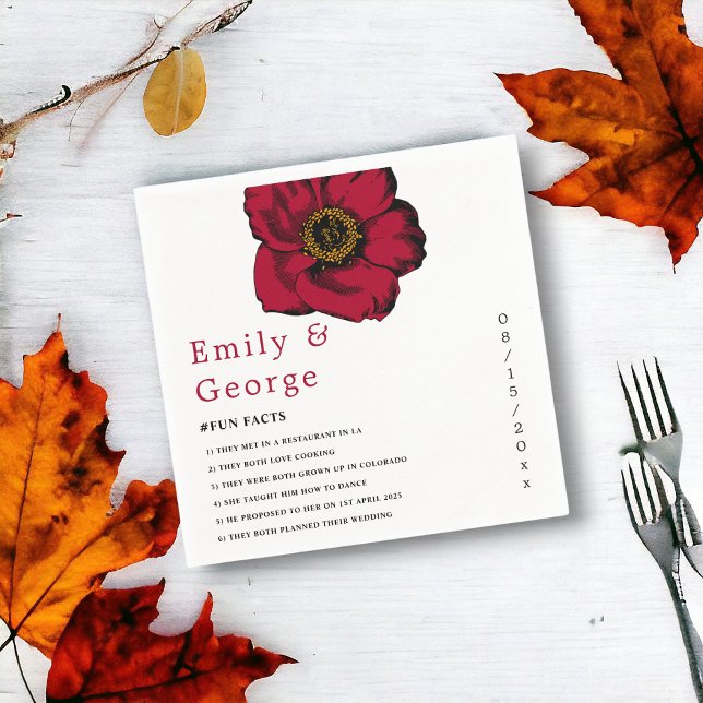 Elegante bordeauxfarbene rote Rose Romantische Blu Serviette (Von Creator hochgeladen)