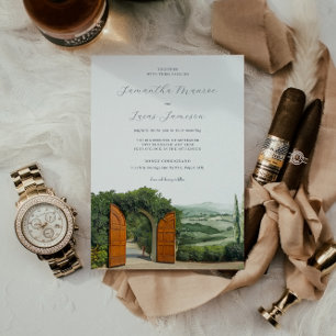 Elegante Borgo Corsignano Hochzeit Einladung
