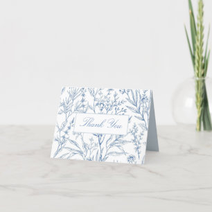 Elegante Botanical Blue Baby Dusche Vielen Dank Ka Dankeskarte