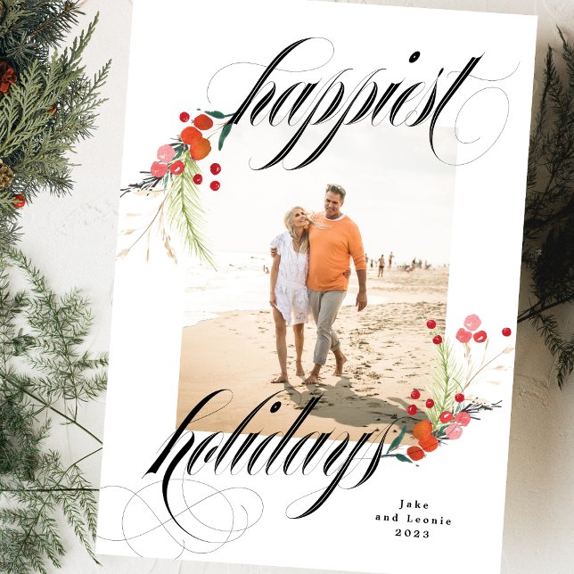 Elegante Botanicals Frohe Weihnachten Ein Foto (Von Creator hochgeladen)