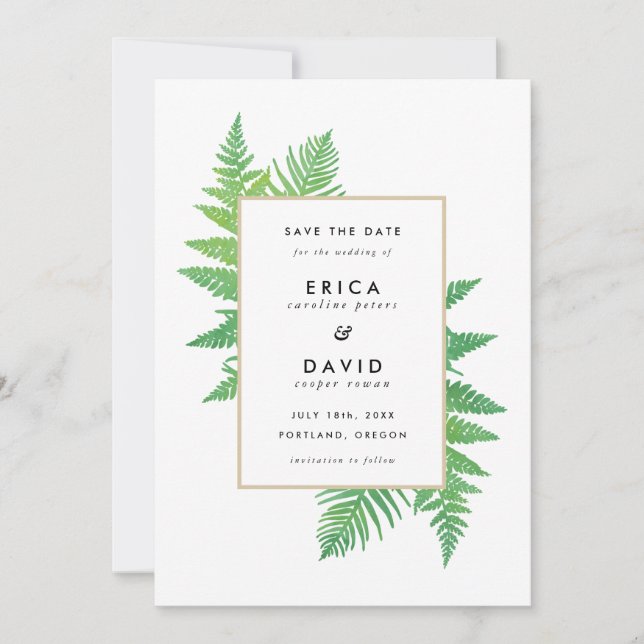 Elegante Botanicals speichern die Datumskarten Save The Date (Vorderseite)
