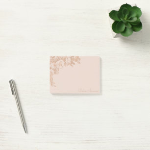 Elegante Botanik   Kupfer-Roségold-Blumen Custom Post-it Klebezettel