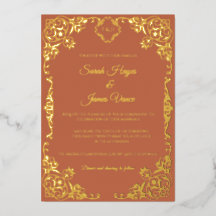 Elegante Botanik mit echtem Goldfolie