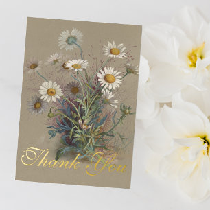 Elegante botanische Aquarellfarben Vielen Dank Folieneinladung