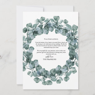 Elegante Botanische Aquarellmalerei mit Grünpflanz Dankeskarte
