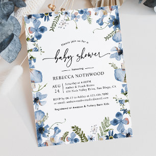 Elegante Botanische Babydusche Einladung