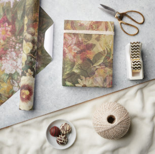Elegante botanische Blumenelemente Geschenkpapier