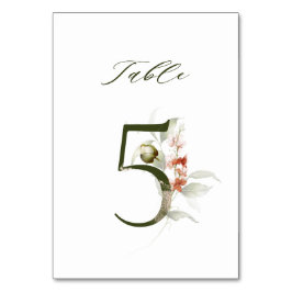 Elegante botanische Blütennummer 5, Tischnummer