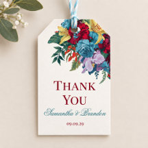 Elegante botanische burgunderrote und tealblaue fl