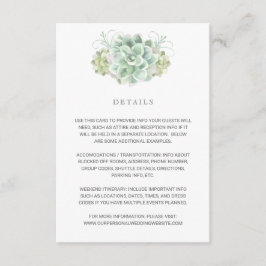 Elegante botanische Details Hochzeit Begleitkarte