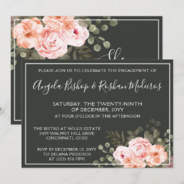 Elegante botanische Engagement-Partei für Blütenbl Einladung
