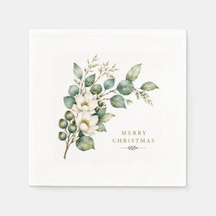 Elegante botanische Eukalyptus-Weihnachtsserviette Serviette