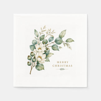 Elegante botanische Eukalyptus-Weihnachtsserviette Serviette