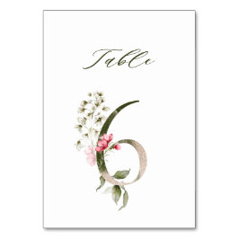 Elegante Botanische Flora Nummer 6, Tischnummer