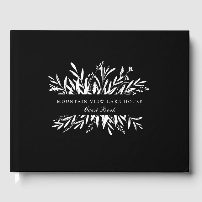 Elegante botanische Foliage Vacation Zuhause Gästebuch (Vorderseite)