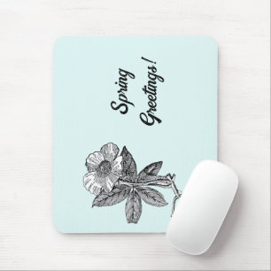 Elegante botanische Frühlingsblumen-Illustration Mousepad