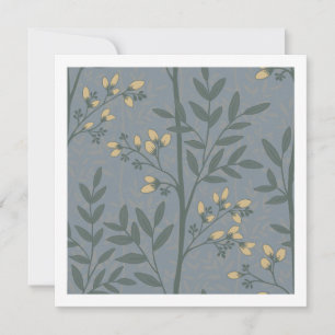 Elegante botanische Garten in blauer floraler Kuns Karte
