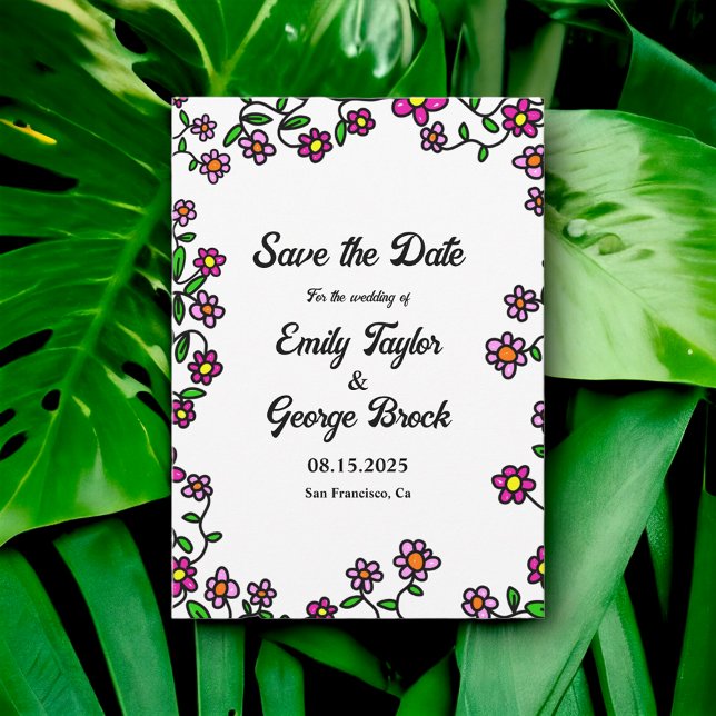 Elegante Botanische Gartenanlagen Blume Blumenzehe Save The Date (Von Creator hochgeladen)