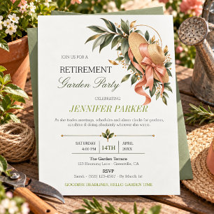 Elegante botanische Gartengestaltung zur Pensionie Einladung