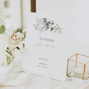 Elegante botanische Gastgeschenke Hochzeiten Sockelschild