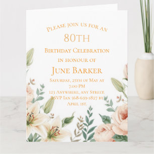 Elegante botanische Geburtstags-Gartenparty-Blumen Karte