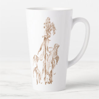 Elegante botanische gemütliche Tinten-Kunst Milchtasse