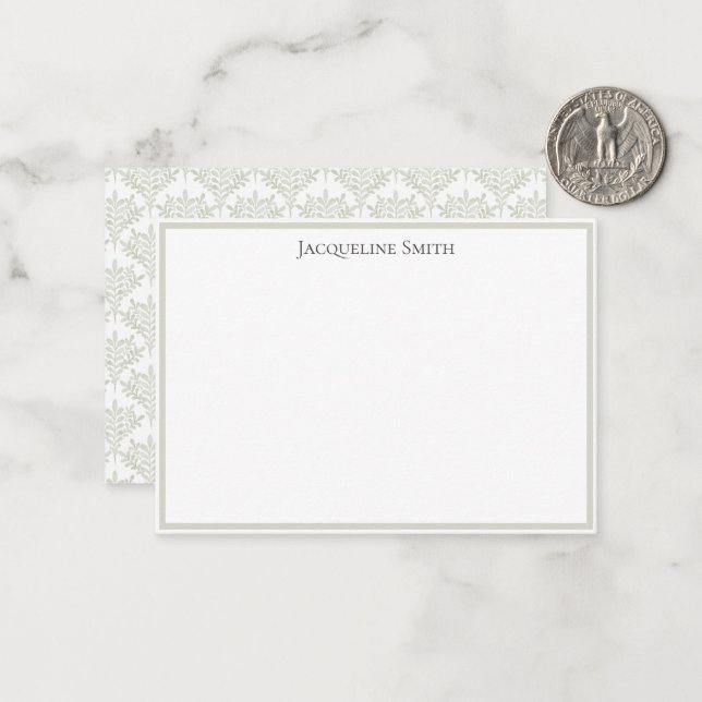 Elegante Botanische Geschenkkarte Mitteilungskarte (Vorderseite/Rückseite Beispiel)