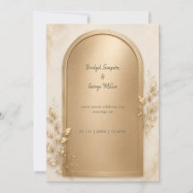 Elegante botanische goldene metallische Hochzeitsb