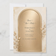 Elegante botanische goldene metallische Hochzeitsb